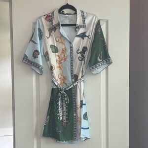 Elegant Multicolor Printed Dress